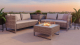 Valencia Garten-Lounge-Set mit Feuerstelle M9